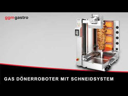 Robot do kebaba – gazowy – maks. 120 kg – z 5 palnikami – z systemem krojenia