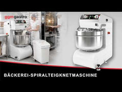 Mieszarka spiralna do ciasta piekarniczego - 368 litrów / 250 kg - 2 prędkości - ze stałą misą - 2 silniki