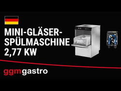 Double-walled mini glasswasher - manual - 2.77 kW - with rinse aid pump