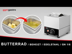 Wałek do masła - podgrzewany - stal nierdzewna - 500 W - GN 1/6 - głębokość 100 mm