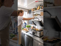 Glass Ceramic Contact Grill – 3 kW – Smooth Bottom & Ribbed Top – Grilling Surface: 345x220mm