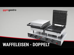 Waffle maker - Double - 4 kW - Brussels waffles - Teflon-coated baking plates