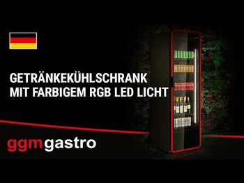 Chłodziarka do napojów - 550 litrów - bezramkowy design - z 1 szklanymi drzwiami & kolorowym oświetleniem LED - Prime Gastro