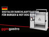 Toster – pionowy – 2,1 kW – cyfrowy – do bułek do burgerów i hot dogów