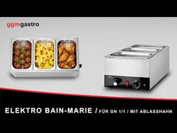 Bemar elektryczny – 1,2 kW – GN 1/1 o wysokości 150 mm – z kranikiem spustowym