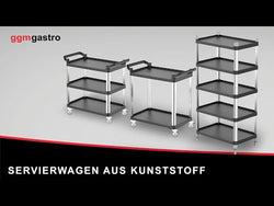 Wózek do serwowania z tworzywa sztucznego - 800x500 mm - z 3 półkami	do przechowywania - Prime Gastro