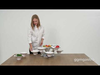 Etażerka / stojak bufetowy - obrotowy - stal nierdzewna - włącznie z 9 miskami z melaminy - okrągły - Prime Gastro