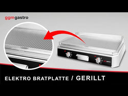 Płyta grillowa elektryczna - 5kW - Ryflowana - Powierzchnia: 790x445mm - nastawna