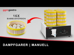 Parownik Dim Sum - 2,5kW - Manualny - w zestawie: 16 koszy bambusowe i 4 pokrywy