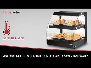 Witryna grzewcza – 650 mm – 560 W – z 2 półkami – czarna