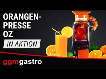 Elektryczna wyciskarka do pomarańczy - pomarańczowa - automatyczne podawanie owoców - włącznie z regulowanym zaworem spustowym - Prime Gastro