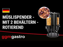Muesli &amp; Cornflakes Dispenser - Double - Rotatable - Ø 120 mm - White - Rotatable Dispenser