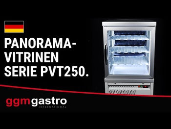 Witryna panoramiczna - 230 litrów - 670 mm - 3 półki obrotowe - srebrna - Prime Gastro