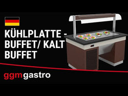 Refrigerated buffet counter DUBLIN - 1600 mm - with refrigerated plate &amp; wheels