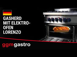 Kuchenka gazowa – 33,5 kW – 6 palników – wraz z piekarnikiem elektrycznym statycznym – 7,5 kW