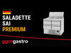 Commercial Saladette Counter PREMIUM PLUS - 1460mm - 335L - 3 doors - open top for 9 x GN 1/3 & 6 x GN 1/6 & stainless steel hinged lid