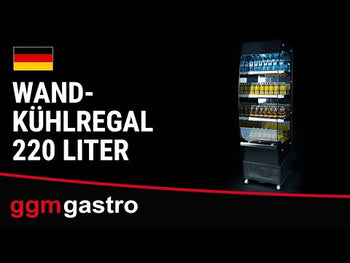 Witryna chłodnicza naścienna - 464 mm - 220 litrów - z oświetleniem LED & 3 półkami - Prime Gastro