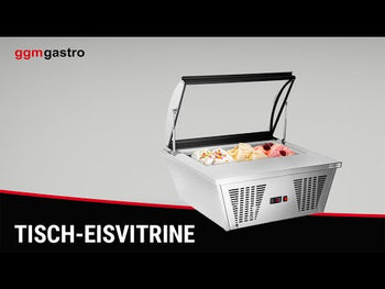 Stołowa witryna na lody - 870 mm - statyczna - na 4x 5-litrowe pojemniki na lody - kopułowa pokrywa - pokrywa otwierana na stronę obsługi - Prime Gastro