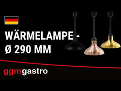 Lampa do podgrzewania potraw wisząca - 275W - Ø 290mm - stożkowa - regulowana wysokość - rosegold