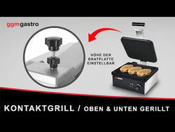 Contact grill - 2.2 kW - Grooved top and bottom - Grilling surface: 350x330 mm