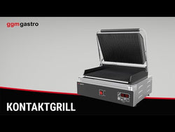 Grill kontaktowy - 2,2kW - z timerem - sterowanie cyfrowe - płyty: góra i dół ryflowane - powierzchnia grilla: 350x240mm - 230V