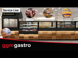 TORONTO gas grill - 1900mm - black front panel - black granite kitchen worktop - heat-resistant glass