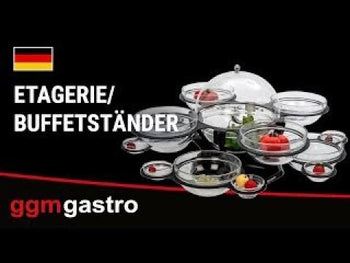 Etażerka/stojak bufetowy - obrotowy - czarny - włącznie z 17 szklanymi miskami - okrągły - Prime Gastro