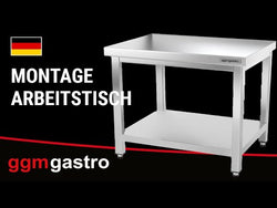 Stainless steel catering work table ECO - 800x700 mm - with lower shelf without back panel