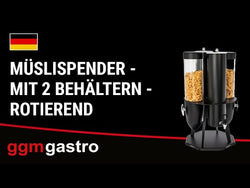 Muesli &amp; Cornflakes Dispenser - Double - Rotatable - Ø 120 mm - White - Rotatable Dispenser