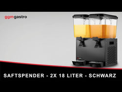 Dyspenser do soków - 2x 18L - 600W - Czarny - z tacką ociekową