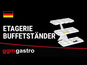 Etażerka/ Stojak bufetowy - chrom - włącznie z 24 miskami z melaminy - kwadratowy - Prime Gastro