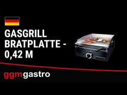 Płyta grillowa gazowa - 5,50kW - Gładka - Powierzchnia: 583x395mm - nastawna