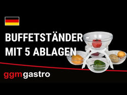 Jam tray/buffet stand - chrome - with 5 shelves