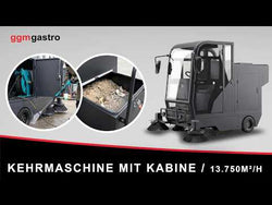 Zamiatarka z kabiną – wydajność 13 750 m²/h – szerokość zamiatania 2000 mm – w zestawie myjka wysokociśnieniowa i kamery