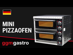 Elektryczny Mini piec do pizzy - 2 x 4 x Ø20cm - Manualne - Czarny