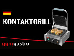 Contact grill - 2.2 kW - Grooved top and bottom - Grilling surface: 230x230 mm