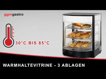 Witryna grzewcza – 355 mm – 800 W – 3 półki – czarna