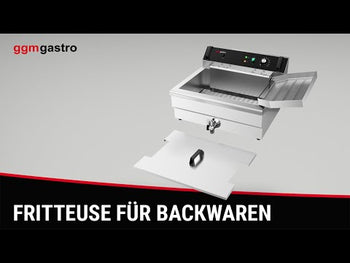 Smażalnik do pączków - 30 litrów - 5 kW - z kranem spustowym i półką z kratką ociekową - Prime Gastro