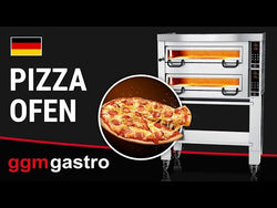 (3 szt.) Elektryczny Piec do pizzy - 3 x 6 x Ø34cm - Panel dotykowy - z okapem i ramą nośną