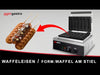 Commercial Waffle Maker / Lolly Waffle Maker - Double - Manual - 1.55kW - Shape: Waffle on a stick - for 6 pieces