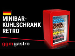 Lodówka minibar - 495mm - 113L - 1‑drzwiowa, ze szklanymi drzwiami - Czarny/Srebrny