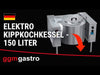 Tilting boiling pan – electric – 18 kW – indirect heating – with water inlet and drain tap