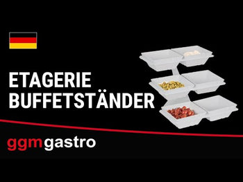 Etażerka/ Stojak bufetowy - biały - włącznie z 6 miskami z melaminy - kwadratowy - Prime Gastro