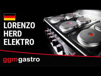 Kuchenka elektryczna - 8 kW - 4 płyty okrągłe - z elektrycznym piekarnikiem konwekcyjnym - 3 kW - Prime Gastro