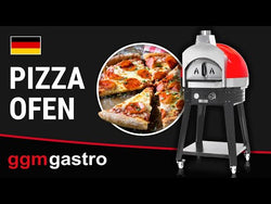 Piec do pizzy na gaz – manualny – czarny – wraz ze stojakiem