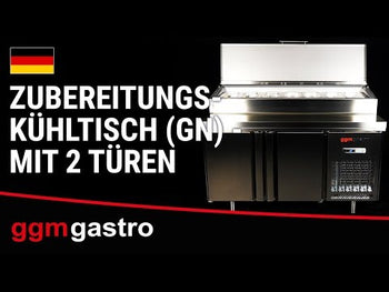 Chłodniczy stół przygotowawczy – 1468 x 700 mm – z 2 drzwiami – nakładka ze stali nierdzewnej 1x GN 1/2 i 6x GN 1/3