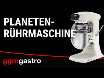Planetary mixer - 20 liters - 1.1 kW - with display, light & 3 mixing attachments - light ivory