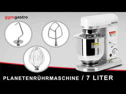Mikser planetarny - 7L - 500W - z 3 końcówkami mieszającymi