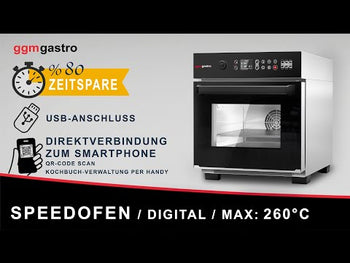 Piekarnik Speed – 3,4 kW – w zestawie czujnik temperatury, blacha do pizzy, kosz z powłoką nieprzywierającą | Gotowanie o 80% szybsze