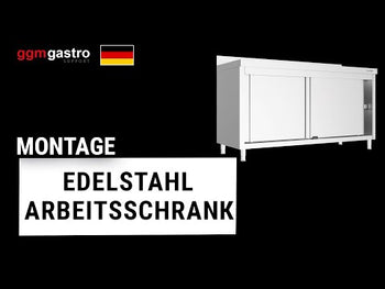 Szafka robocza ze stali nierdzewnej PREMIUM - 1400x600 mm - z przesuwanymi drzwiami i panelem tylnym